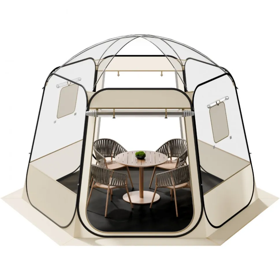 VEVOR Pop up Bubble Tent, 10 x 9.2 ft Waterproof & UV-Resistant, Clear Camping Tent Shelter, Outdoor Garden Dome Igloo Tents with Windows, 540° Panoramic View, for 4-8 Persons Patio Backyard