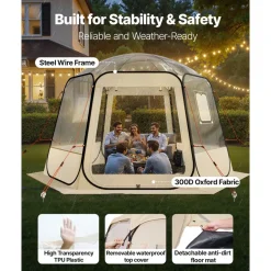 VEVOR Pop up Bubble Tent, 11 x 10.2 ft Waterproof & UV-Resistant, Clear Camping Tent Shelter, Outdoor Garden Dome Igloo Tents with Windows, 540° Panoramic View, for 8-10 Persons Patio Backyard