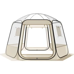 VEVOR Pop up Bubble Tent, 11 x 10.2 ft Waterproof & UV-Resistant, Clear Camping Tent Shelter, Outdoor Garden Dome Igloo Tents with Windows, 540° Panoramic View, for 8-10 Persons Patio Backyard