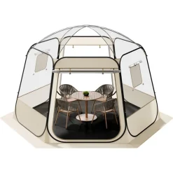 VEVOR Pop up Bubble Tent, 11 x 10.2 ft Waterproof & UV-Resistant, Clear Camping Tent Shelter, Outdoor Garden Dome Igloo Tents with Windows, 540° Panoramic View, for 8-10 Persons Patio Backyard