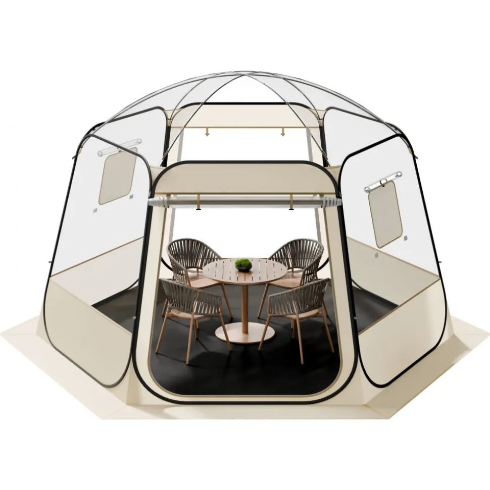 VEVOR Pop up Bubble Tent, 11 x 10.2 ft Waterproof & UV-Resistant, Clear Camping Tent Shelter, Outdoor Garden Dome Igloo Tents with Windows, 540° Panoramic View, for 8-10 Persons Patio Backyard