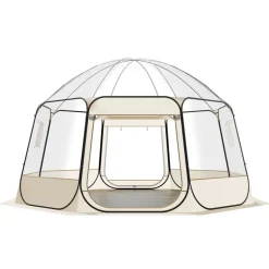 VEVOR Pop up Bubble Tent, 15 x 13.8 ft Waterproof & UV-Resistant, Clear Camping Tent Shelter, Outdoor Garden Dome Igloo Tents with Windows, 540° Panoramic View, for 12-15 Persons Patio Backyard