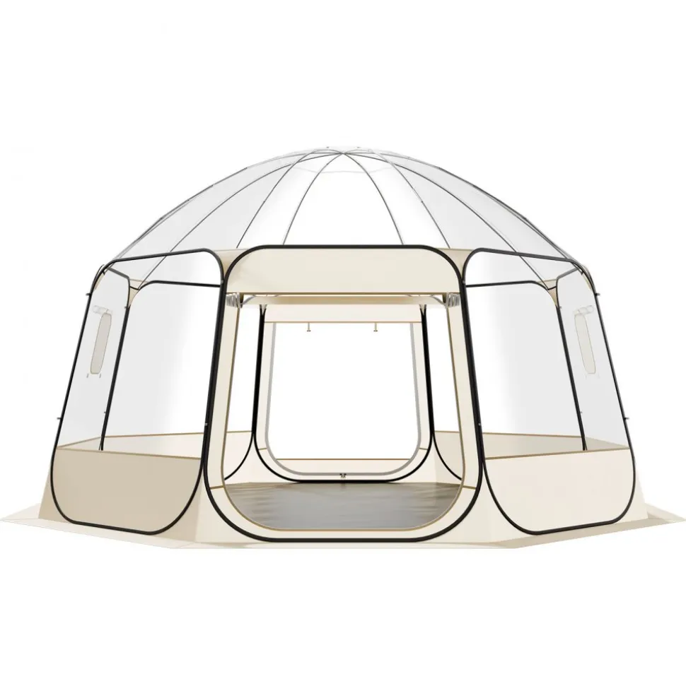 VEVOR Pop up Bubble Tent, 15 x 13.8 ft Waterproof & UV-Resistant, Clear Camping Tent Shelter, Outdoor Garden Dome Igloo Tents with Windows, 540° Panoramic View, for 12-15 Persons Patio Backyard