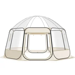 VEVOR Pop up Bubble Tent, 15 x 13.8 ft Waterproof & UV-Resistant, Clear Camping Tent Shelter, Outdoor Garden Dome Igloo Tents with Windows, 540° Panoramic View, for 12-15 Persons Patio Backyard