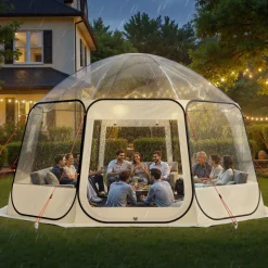 VEVOR Pop up Bubble Tent, 15 x 13.8 ft Waterproof & UV-Resistant, Clear Camping Tent Shelter, Outdoor Garden Dome Igloo Tents with Windows, 540° Panoramic View, for 12-15 Persons Patio Backyard