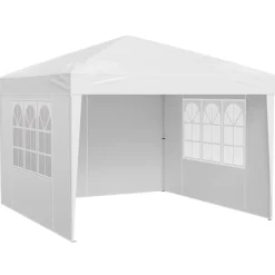 VEVOR Pop Up Canopy, 10 x 10 FT Instant Canopy Portable Gazebo with 3 Sidewalls & 2 Ventilated Windows, Height Adjustable Pop-Up Outdoor Shelter Tent for Events, Patio, Backyard, Party, Parking