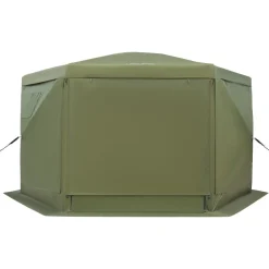 VEVOR Pop up Gazebo Screen Tent, 12 x 12 ft Large 6-Sided Camping Canopy Tent with Removable Top & Carry Bag, Quick-Set & Bite-Proof, Screen House Sun Shelter for 8-10 Persons Backyard Patio, Green