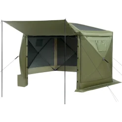 VEVOR Pop up Gazebo Screen Tent, 12 x 12 ft Large 6-Sided Camping Canopy Tent with Removable Top & Carry Bag, Quick-Set & Bite-Proof, Screen House Sun Shelter for 8-10 Persons Backyard Patio, Green
