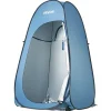 VEVOR Pop up Shower Tent, Instant Portable Privacy Tent Changing Room with Hanging Bag, Ground Stakes, Ropes, Carry Bag, 190T Polyester with Silver Coating, Quick Setup, for Camping, Beach, Fishing
