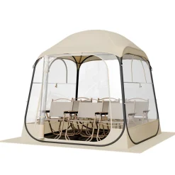 VEVOR Pop up Sports Tent, 72x72 in Clear Bubble Tent for 2-4 Persons, Waterproof Outdoor Pod with Floor Mat & Top Cover, Garden Igloo Dome Tents Camping Shelter for Events Fishing Cheering