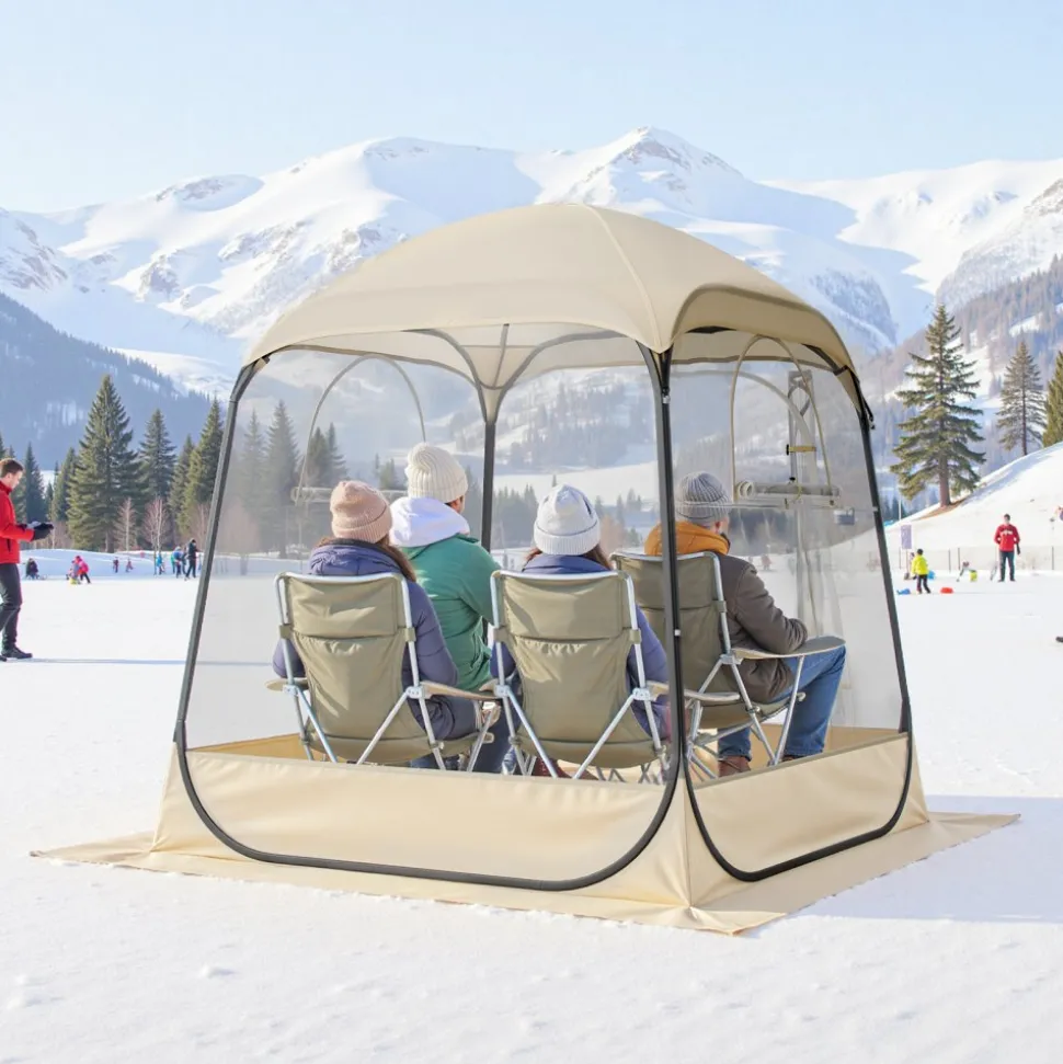 VEVOR Pop up Sports Tent, 63x63 in Clear Bubble Tent for 2-4 Persons, Waterproof Outdoor Pod with Floor Mat & Top Cover, Garden Igloo Dome Tents Camping Shelter for Events Fishing Cheering