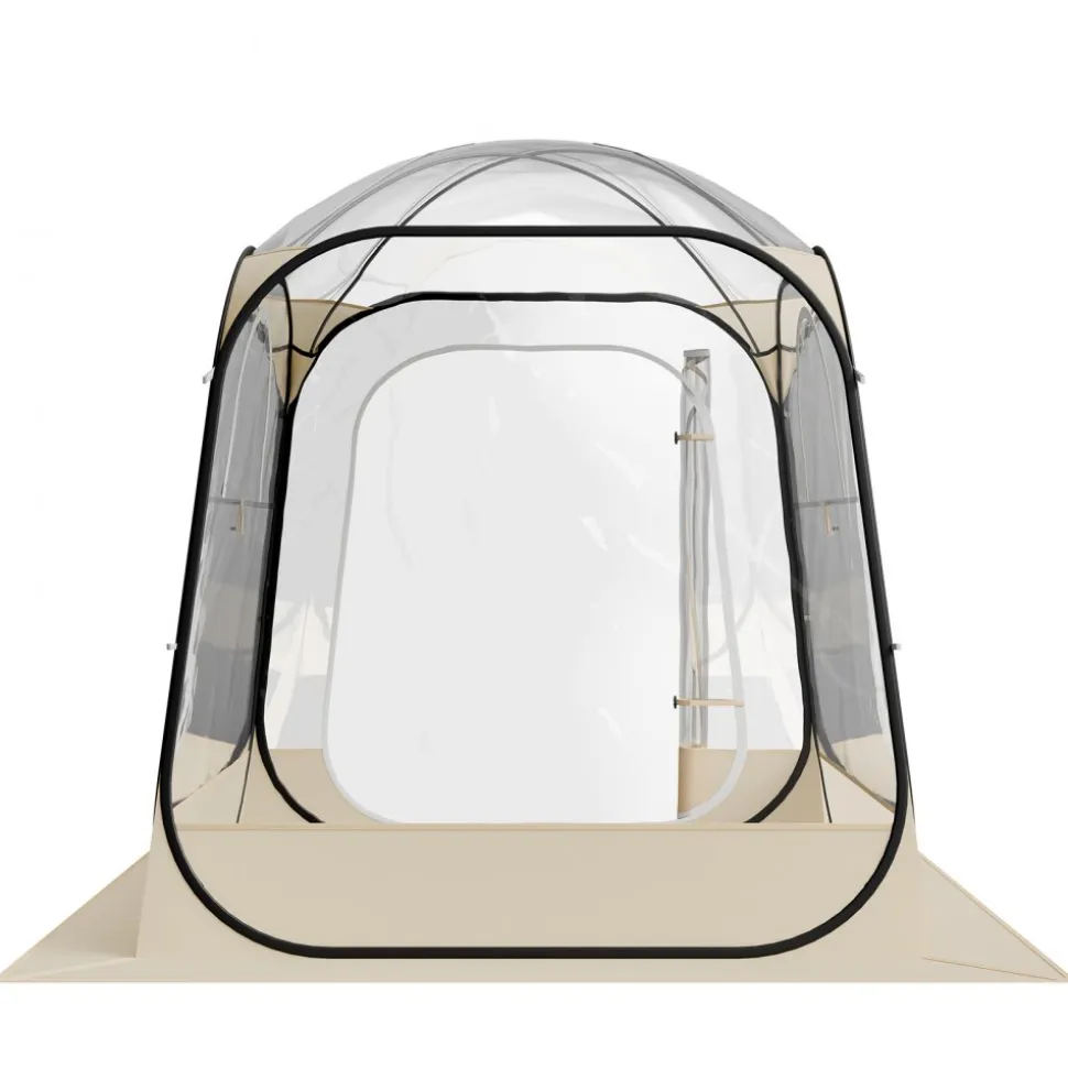 VEVOR Pop up Sports Tent, 63x63 in Clear Bubble Tent for 2-4 Persons, Waterproof Outdoor Pod with Floor Mat & Top Cover, Garden Igloo Dome Tents Camping Shelter for Events Fishing Cheering