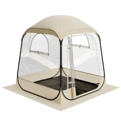 VEVOR Pop up Sports Tent, 63x63 in Clear Bubble Tent for 2-4 Persons, Waterproof Outdoor Pod with Floor Mat & Top Cover, Garden Igloo Dome Tents Camping Shelter for Events Fishing Cheering