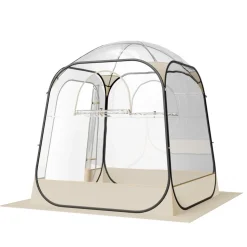 VEVOR Pop up Sports Tent, 63x63 in Clear Bubble Tent for 2-4 Persons, Waterproof Outdoor Pod with Floor Mat & Top Cover, Garden Igloo Dome Tents Camping Shelter for Events Fishing Cheering