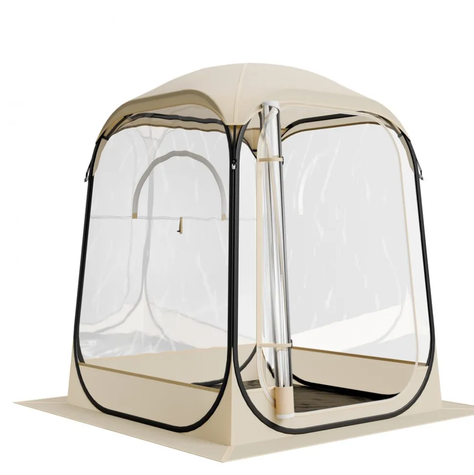 VEVOR Pop up Sports Tent, 50x50 in Clear Bubble Tent for 1 Person, Waterproof Outdoor Pod with Floor Mat & Top Cover, Garden Igloo Dome Tents Camping Shelter for Events Fishing Cheering