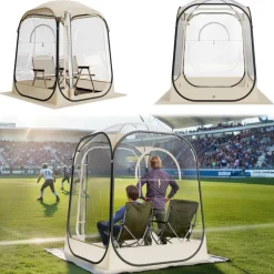 VEVOR Pop up Sports Tent, 50x50 in Clear Bubble Tent for 1 Person, Waterproof Outdoor Pod with Floor Mat & Top Cover, Garden Igloo Dome Tents Camping Shelter for Events Fishing Cheering
