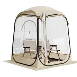 VEVOR Pop up Sports Tent, 50x50 in Clear Bubble Tent for 1 Person, Waterproof Outdoor Pod with Floor Mat & Top Cover, Garden Igloo Dome Tents Camping Shelter for Events Fishing Cheering