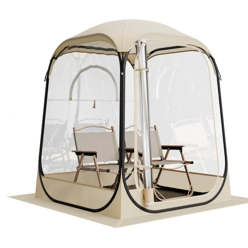 VEVOR Pop up Sports Tent, 50x50 in Clear Bubble Tent for 1 Person, Waterproof Outdoor Pod with Floor Mat & Top Cover, Garden Igloo Dome Tents Camping Shelter for Events Fishing Cheering