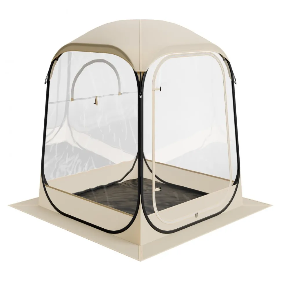 VEVOR Pop up Sports Tent, 50x50 in Clear Bubble Tent for 1 Person, Waterproof Outdoor Pod with Floor Mat & Top Cover, Garden Igloo Dome Tents Camping Shelter for Events Fishing Cheering