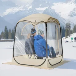 VEVOR Pop up Sports Tent, 50x50 in Clear Bubble Tent for 1 Person, Waterproof Outdoor Pod with Floor Mat & Top Cover, Garden Igloo Dome Tents Camping Shelter for Events Fishing Cheering