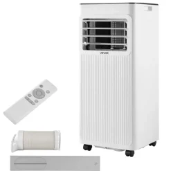 VEVOR Portable Air Conditioner, 10000 BTU ASHRAE (6000 BTU SACC) 3-in-1 Standing Cooling Ac Unit, with LED Touch Panel & Remote Control, 24h Timer, Cooling, Dehumidifier, Fan for Room Indoor, White
