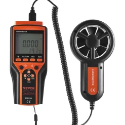 VEVOR Portable Anemometer Split Design, Temp Range 14℉-140℉, LED Screen Digital Air Speed & Temperature Meter, Wind Chill & Velocity Measurement, Ideal for Sailing, Surfing, Flying, HVAC