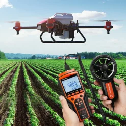 VEVOR Portable Anemometer Split Design, Temp Range 14℉-140℉, LED Screen Digital Air Speed & Temperature Meter, Wind Chill & Velocity Measurement, Ideal for Sailing, Surfing, Flying, HVAC