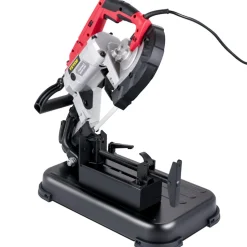 VEVOR Portable Band Saw, 110V 10-Amp Corded Tool with Removable Steel Base, 5-Inch Capacity, 6-Level Variable Speed, 0 to 45 Degree Angle, Deep-Cut Band Saw for Steel, Aluminum, Iron, Wood and PVC