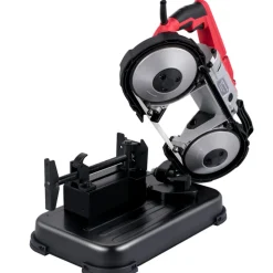 VEVOR Portable Band Saw, 110V 10-Amp Corded Tool with Removable Steel Base, 5-Inch Capacity, 6-Level Variable Speed, 0 to 45 Degree Angle, Deep-Cut Band Saw for Steel, Aluminum, Iron, Wood and PVC