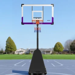 VEVOR Portable Basketball Stand, 10 ft Height Adjustment Basketball Hoop & Goal, Basketballs Hoop Outdoor with 48 inch PC Backboard for Kids, Adults in Schools, Parks, Indoor & Outdoor Use
