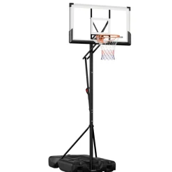 VEVOR Portable Basketball Stand, 10 ft Height Adjustment Basketball Hoop & Goal, Portable Basketballs Hoop with 54 inch PC Backboard & Wheels for Kids, Teens, Adults in Driveways, Pools, Schools
