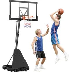 VEVOR Portable Basketball Stand, 10 ft Height Adjustment Basketball Hoop & Goal, Basketballs Hoop Outdoor with 50 inch PC Backboard for Kids, Adults in Schools, Parks,  Indoor & Outdoor Use