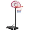 VEVOR Portable Basketball Stand, 5.2 to 6.9 ft Height Adjustment Basketball Hoop & Goal, Kids Adjustable Basketballs Hoop with Nylon Net & Rolling Wheels, Portable Backboard Set for Patios, Poolside