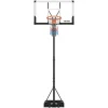 VEVOR Portable Basketball Stand, 7.7 to 10 ft Height Adjustment Basketball Hoop & Goal, Portable Basketballs Hoop with 48 inch PC Backboard & Wheels for Kids, Teens, Adults in Driveways, Pools