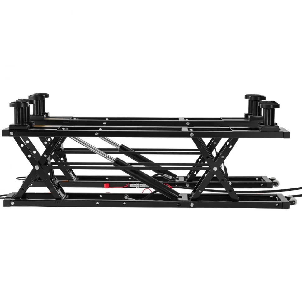 VEVOR Portable Car Lift, 7000 lbs Capacity, Heavy Duty Steel Truck Lift with 26.8" Max Height, Pneumatic Pump, Wheels, 4 Rubber Pads & 4 Lifting Columns for Cars, SUVs, Trucks, Home Garage or Shop Use