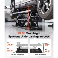 VEVOR Portable Car Lift, 7000 lbs Capacity, Heavy Duty Steel Truck Lift with 26.8