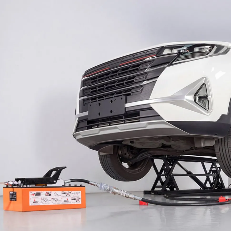 VEVOR Portable Car Lift, 7000 lbs Capacity, Heavy Duty Steel Truck Lift with 26.8" Max Height, Pneumatic Pump, Wheels, 4 Rubber Pads & 4 Lifting Columns for Cars, SUVs, Trucks, Home Garage or Shop Use