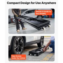 VEVOR Portable Car Lift, 5000 lbs Capacity, Heavy Duty Quick Lift with 25.6" Max Height, Pneumatic Pump, Wheels, 4 Rubber Pads & 4 Lifting Columns for Cars, Compact SUVs, Mini Trucks, Garage or Shop
