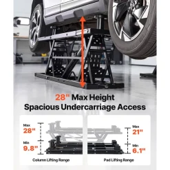 VEVOR Portable Car Lift, 5000 lbs Capacity, Heavy Duty Quick Lift with 25.6