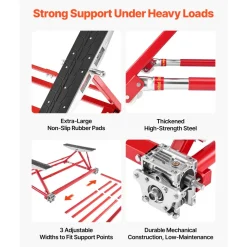 VEVOR Portable Car Lift, 4400 lbs Capacity, Heavy Duty Steel Quick Lift with 23" Max Height, Adjustable Width and Wheels, Manual Lifting for Cars, Compact SUVs, Mini Trucks, Home Garage or Shop Use