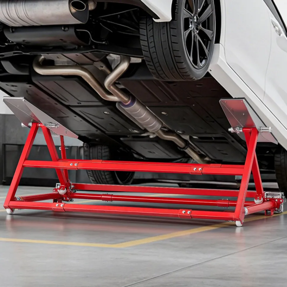 VEVOR Portable Car Lift, 4400 lbs Capacity, Heavy Duty Steel Quick Lift with 23" Max Height, Adjustable Width and Wheels, Manual Lifting for Cars, Compact SUVs, Mini Trucks, Home Garage or Shop Use