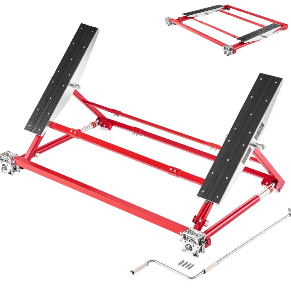 VEVOR Portable Car Lift, 4400 lbs Capacity, Heavy Duty Steel Quick Lift with 23" Max Height, Adjustable Width and Wheels, Manual Lifting for Cars, Compact SUVs, Mini Trucks, Home Garage or Shop Use