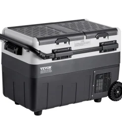 VEVOR Portable Car Refrigerator, 12 Volt Car Refrigerator Fridge, 50 L / 52.8 QT Dual Zone Portable Freezer, -4℉-68℉ Adjustable Temperature, Compressor Cooler for Home, Outdoor, Camping, RV, Car