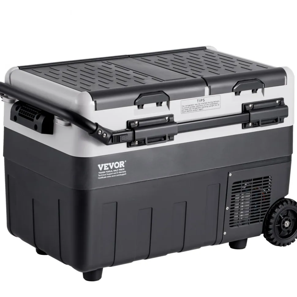 VEVOR Portable Car Refrigerator, 12 Volt Car Refrigerator Fridge, 50 L / 52.8 QT Dual Zone Portable Freezer, -4℉-68℉ Adjustable Temperature, Compressor Cooler for Home, Outdoor, Camping, RV, Car