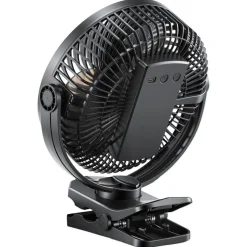 VEVOR Portable Clip Fan, Rechargeable Clip On Fan, USB Port with 3 Speeds & Circulation Mode, Strong Airflow Sturdy Clamp, Long Runtime for Desk, Golf Cart, Outdoor Camping Treadmill, Office, Black