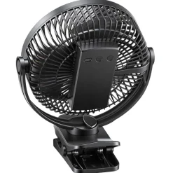 VEVOR Portable Clip Fan, Rechargeable Clip On Fan, USB Port with 3 Speeds & Circulation Mode, Strong Airflow Sturdy Clamp, Long Runtime for Desk, Golf Cart, Outdoor Camping Treadmill, Office, Black