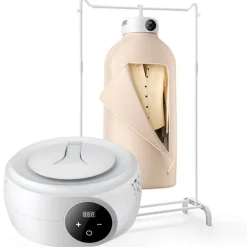 VEVOR Portable Clothes Dryer, Clothes Dryer with Dryer Bag, PTC Heating & LED Display, Foldable Mini Dryer with 5-H Timer for Apartments, Dorms, RVs, or Hotels, 600W, Beige