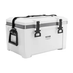 VEVOR Portable Cooler, 26 QT Hard Cooler with Ice Retention, Heavy-Duty Handles and Strap, Lightweight Rigid Material Insulated Portable Cooler, Suitable for Family Picnics and Short Trips