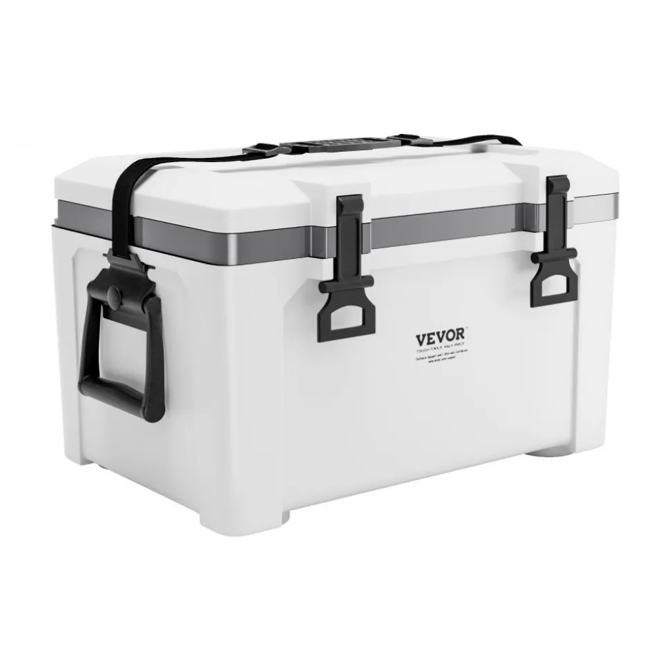 VEVOR Portable Cooler, 26 QT Hard Cooler with Ice Retention, Heavy-Duty Handles and Strap, Lightweight Rigid Material Insulated Portable Cooler, Suitable for Family Picnics and Short Trips