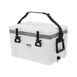 VEVOR Portable Cooler, 26 QT Hard Cooler with Ice Retention, Heavy-Duty Handles and Strap, Lightweight Rigid Material Insulated Portable Cooler, Suitable for Family Picnics and Short Trips
